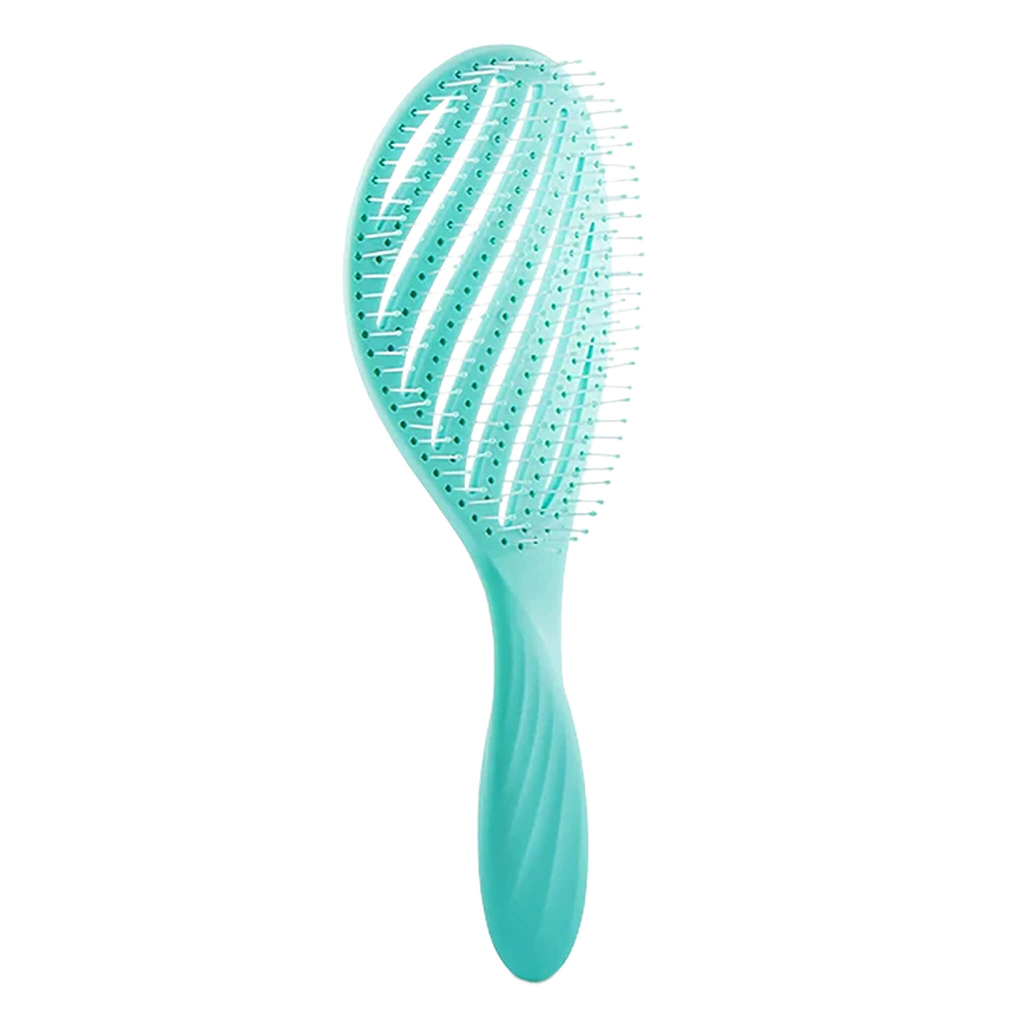 MR.GREEN Hollow-Out Vent Hair Brush MR-7773GR—green, ergonomic handle, anti-static detangler for all hair types.