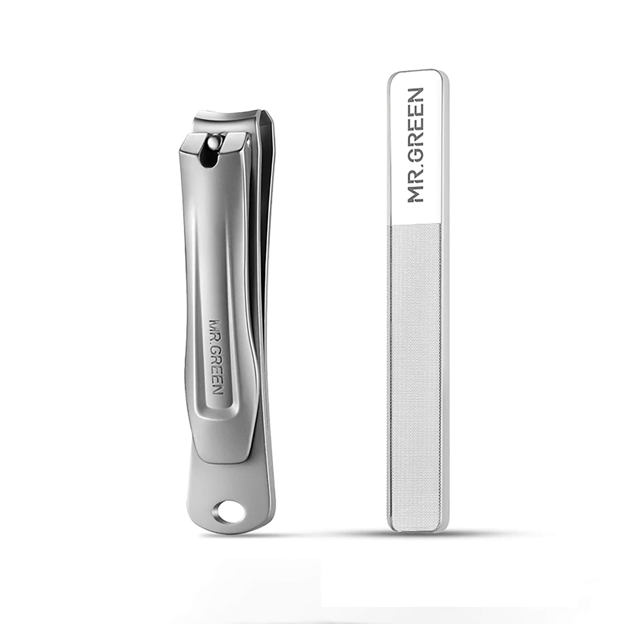 MR.GREEN MR-1133plus nail clipper with nano glass file stainless steel sharp precise grooming set for professional results