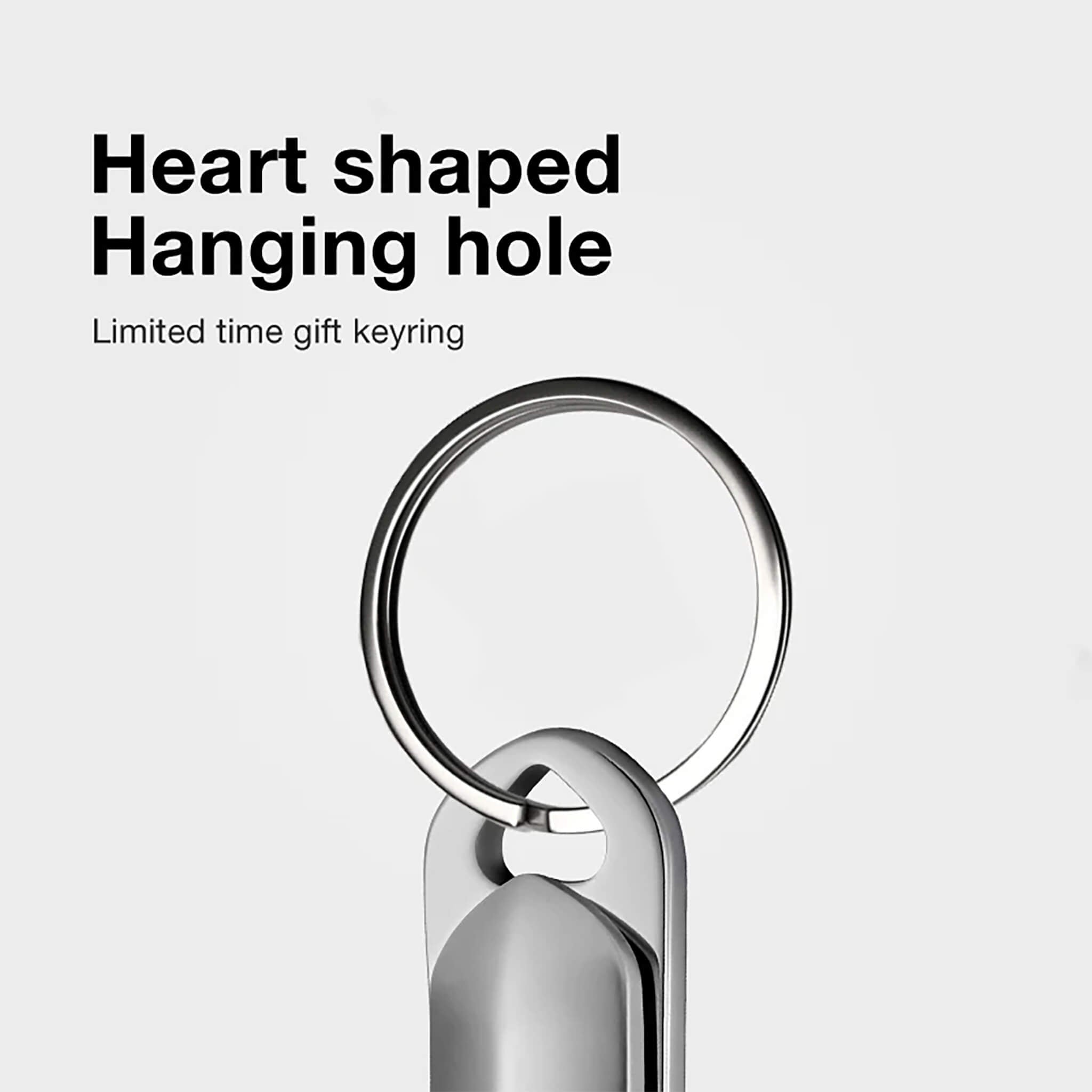Cortaúñas MR.GREEN con orificio colgante en forma de corazón llavero incluido diseño minimalista acero inoxidable duradero