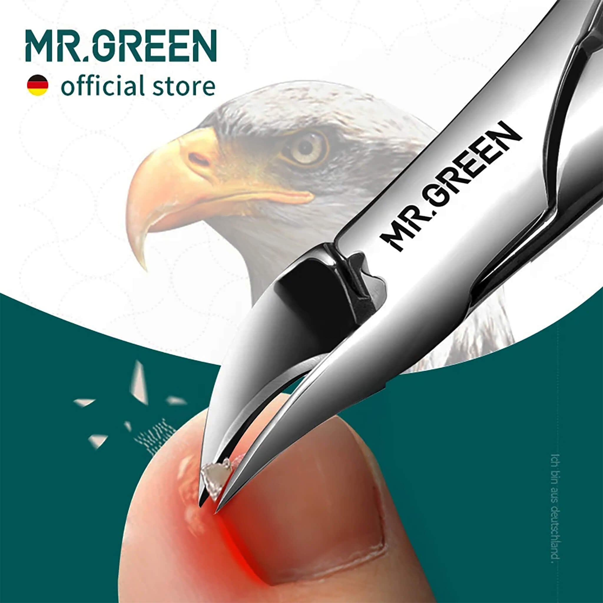 MR.GREEN ingrown toenail clipper olecranon tip trimming an inflamed edge; precision nipper for paronychia relief