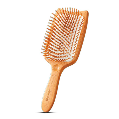 MR.GREEN Beech Wood Cat-Head Detangling Hair Brush