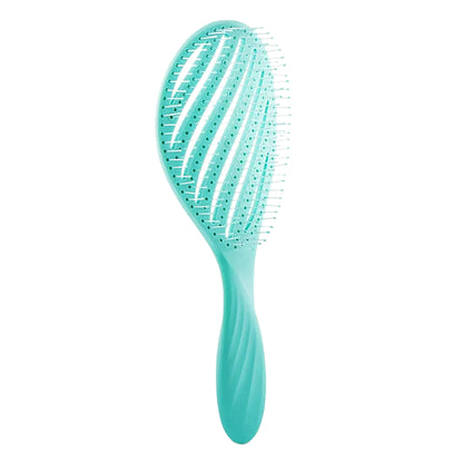 MR.GREEN Hollow-Out Vent Hair Brush MR-7773GR—green, ergonomic handle, anti-static detangler for all hair types.