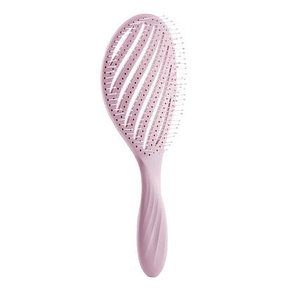 MR.GREEN Hollow-Out Vent Hair Brush MR-7773PI—pink, rounded-tip pins, quick-dry airflow, gentle on scalp.