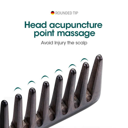 MR.GREEN ergonomic wood comb handle with smooth round finish, handmade design offers comfortable grip for daily sustainable hair styling.