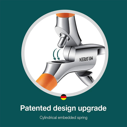 Alicate MR.GREEN com mola cilíndrica embutida; design patenteado, abertura potente e corte preciso para unhas dos pés.