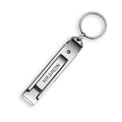 MR.GREEN folding nail clipper with keychain, slim stainless steel travel trimmer for quick, hygienic nail care