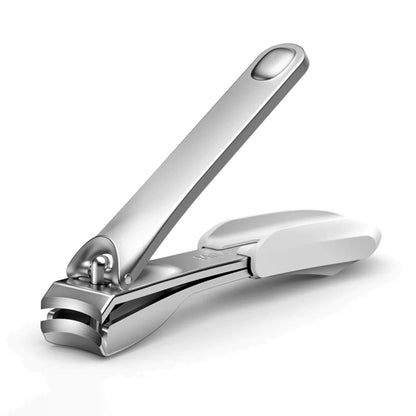 Cortauñas delgado MR.GREEN de acero inoxidable con palanca y ranura antisalpicaduras para cortes precisos