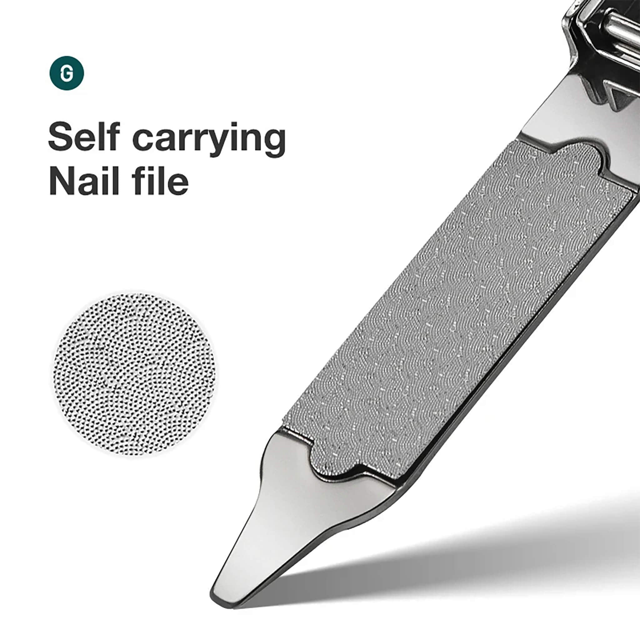 Coupe-ongles MR.GREEN avec lime intégrée au manche, trousse de voyage inox pour une mise en forme précise