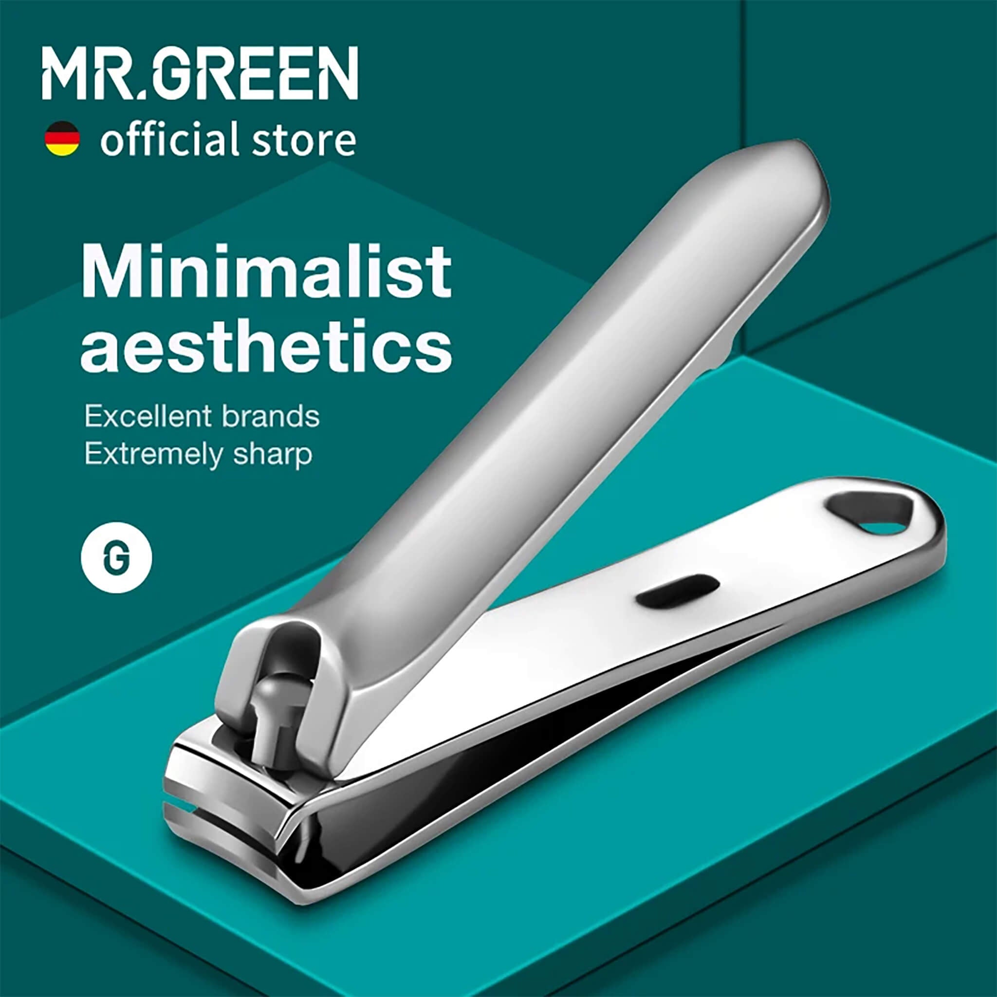 MR.GREEN minimalist stainless steel nail clipper with ergonomic handle ultra-sharp precision blades professional manicure tool