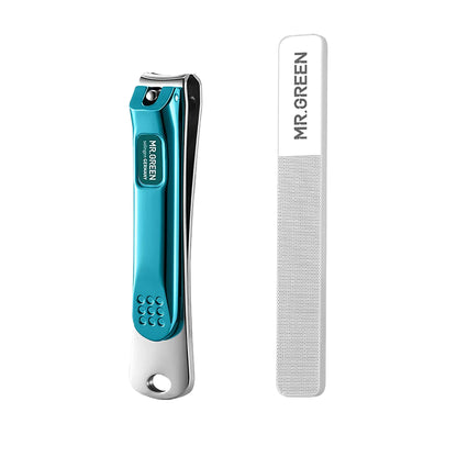 MR.GREEN MR-1113BU Plus blue nail clipper with nail file precision manicure set travel friendly