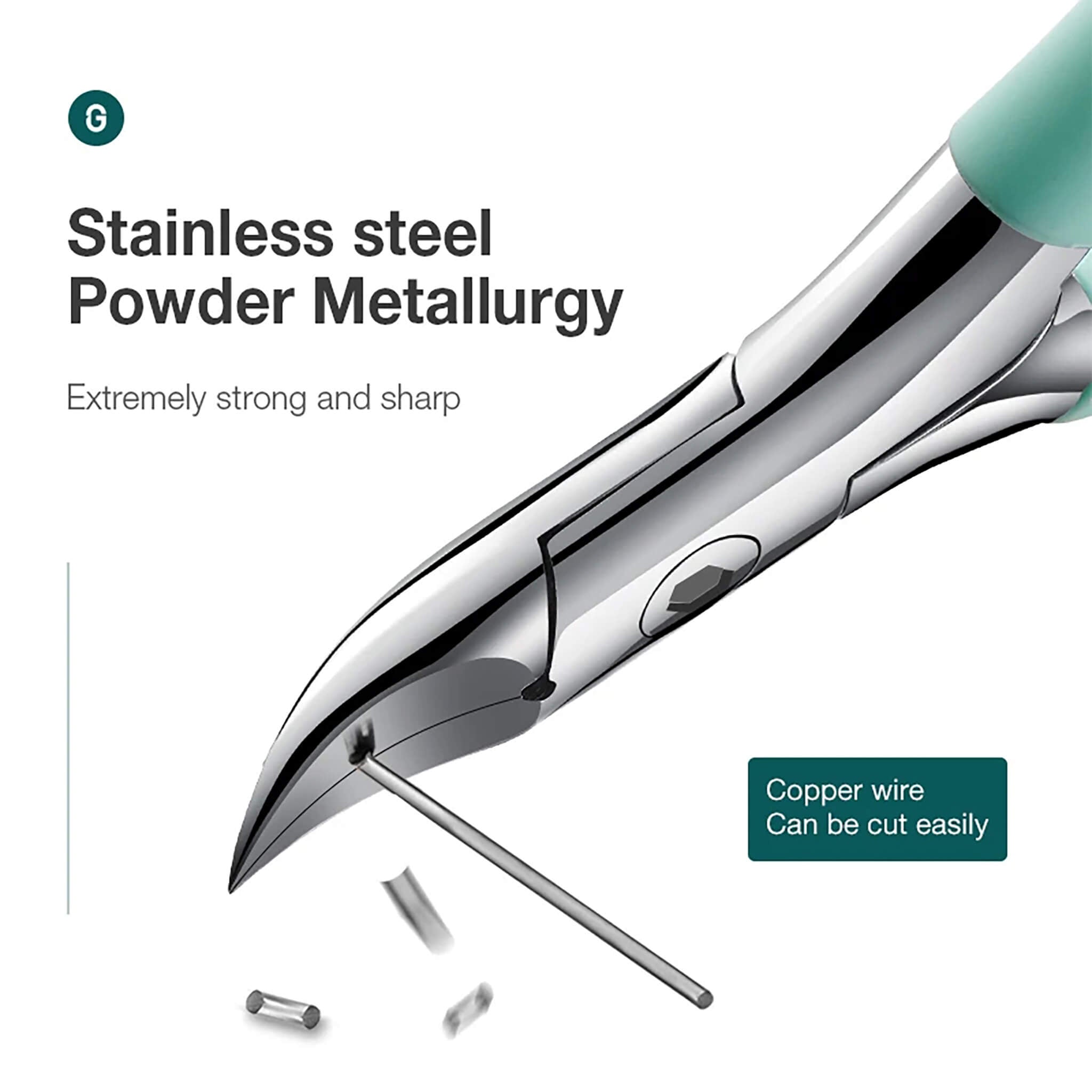 MR.GREEN Fußnagelzange aus Pulvermetallurgie-Edelstahl, extrem stark und scharf – schneidet sogar Kupferdraht, ideal für dicke Nägel.