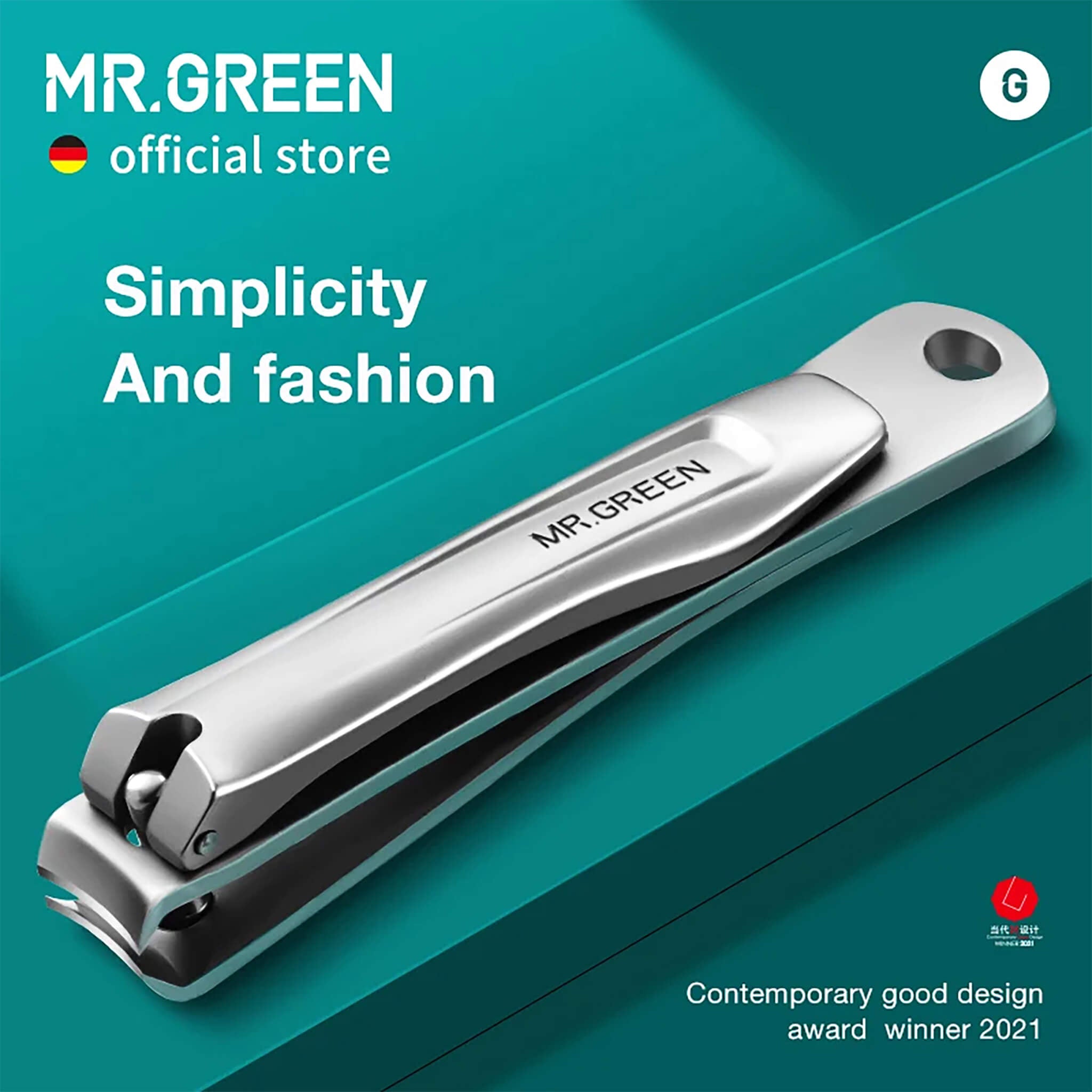 MR.GREEN simplicity and fashion stainless steel nail clippers minimalist award winning design for precise sharp trimming