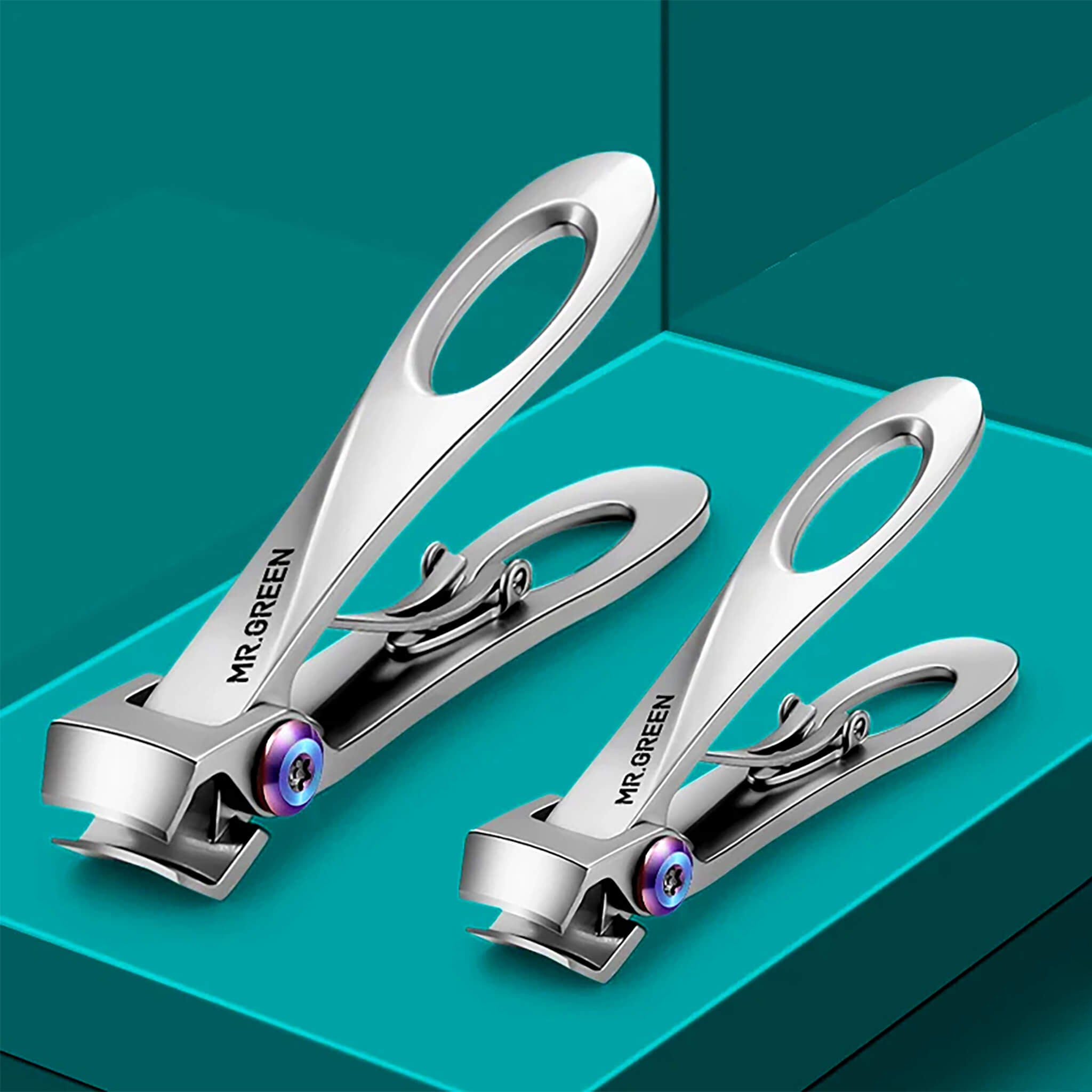 MR.GREEN wide-jaw nail clippers set, ergonomic loop handle, heavy-duty precision cutter for thick toenails.