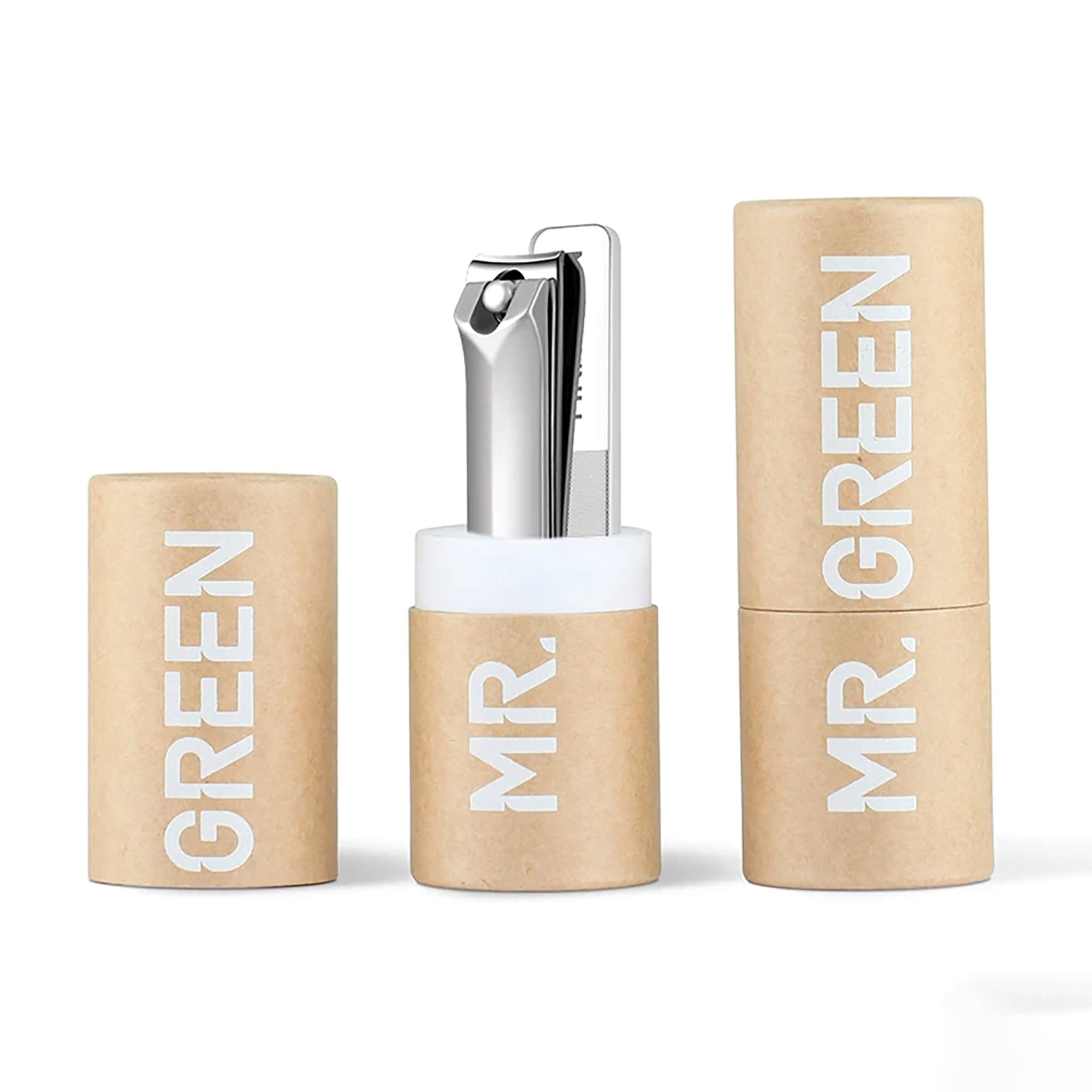 Coffret MR.GREEN grand coupe-ongles avec lime en verre nano emballage tube éco cadeau idéal acier inoxydable