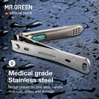 Coupe-ongles MR.GREEN en acier inoxydable grade médical poignée alliage nickelée antirouille tranchant durable