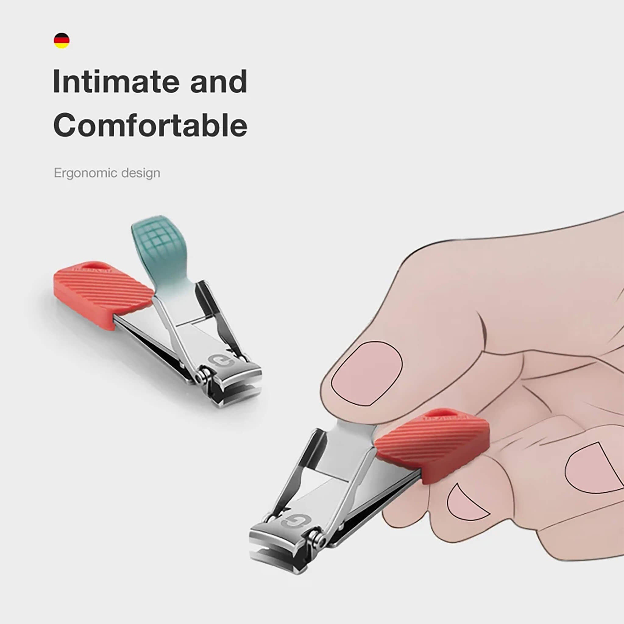 MR.GREEN faltbarer Nagelknipser mit ergonomischem Griff; komfortabler Halt, ideal für präzises Trimmen im Alltag