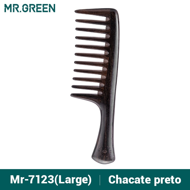 MR.GREEN Wide-Tooth Natural Wood Comb
