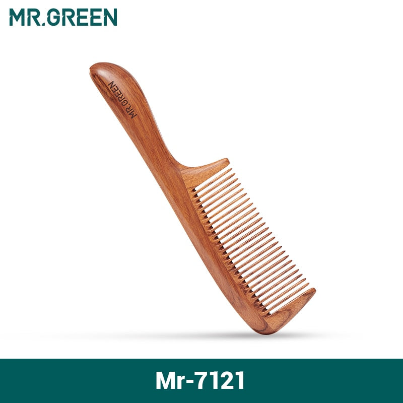 Peigne à cheveux en bois naturel MR.GREEN avec structure d'épissage
