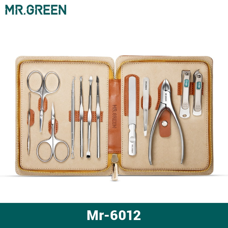 Ensemble manucure et pédicure MR.GREEN 12 en 1 : kit professionnel de soins des ongles