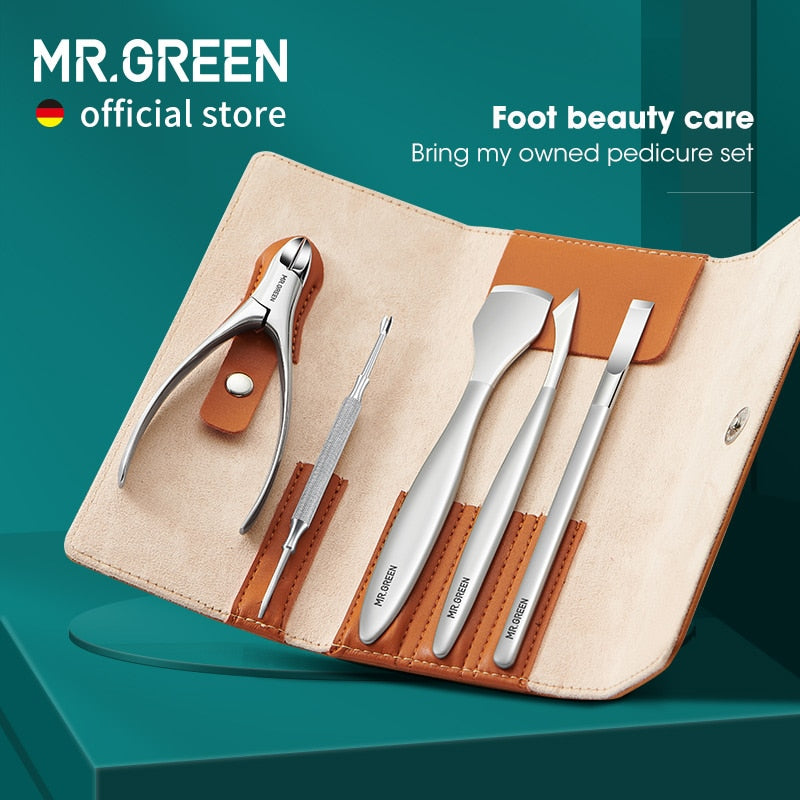 Ensemble de couteaux de pédicure MR.GREEN : outils professionnels de soin des ongles des pieds et des mains