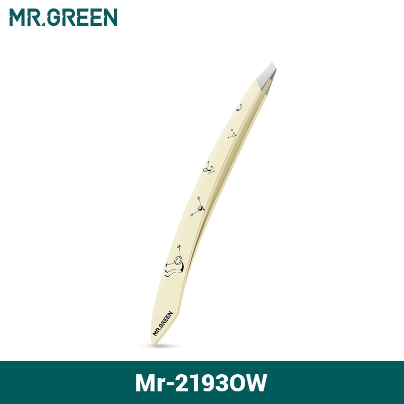 MR.GREEN Präzisions-Augenbrauenpinzette mit gebogenem Griff: Perfektes Pflegewerkzeug
