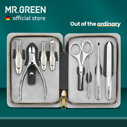 MR.GREEN Maniküre-Set und Nagelknipser-Set im stilvollen Morandi-Grau