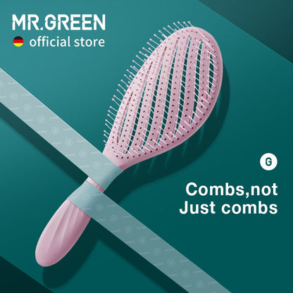 MR.GREEN Brosse à cheveux creuse : essentiel pour un soin doux des cheveux.